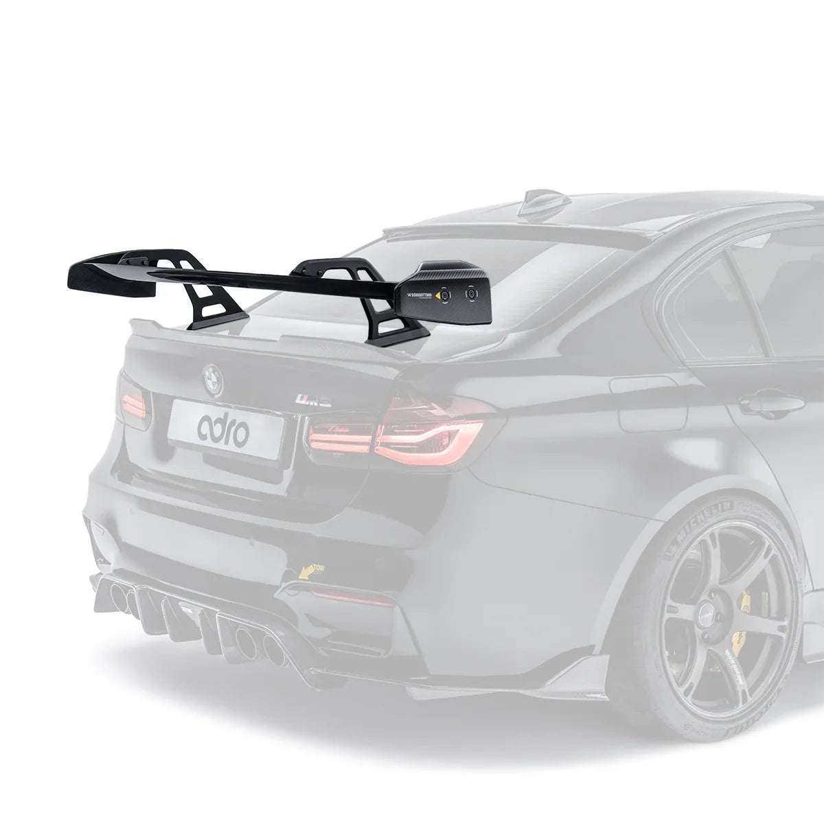 BMW M3 F80 Pre-Preg Carbon Fibre AT-R Swan Neck GT Rear Wing by Adro (2014-2020)
