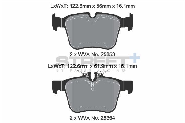 PAGID Racing STREET+ MERCEDES C-CLASS (W205) Brake Pads - T8118SP2001 Rear