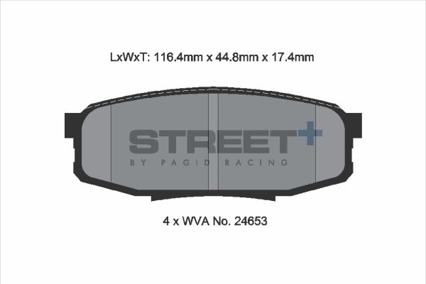 PAGID Racing STREET+ HYUNDAI XG Saloon Brake Pads - T8084SP2001 Rear