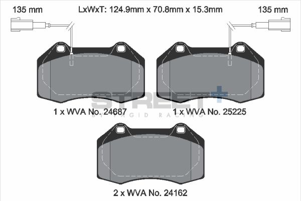 PAGID Racing STREET+ ABARTH 500 / 595 / 695 Brake Pads - T8190SP2001 Front