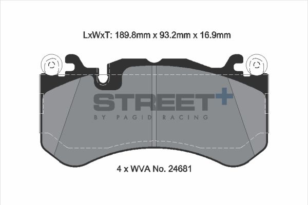 PAGID Racing STREET+ BRABUS 60S (W221) Brake Pads - T8086SP2001 Front