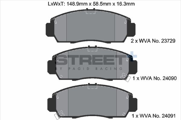 PAGID Racing STREET+ ACURA CL Coupe Brake Pads - T8042SP2001 Front