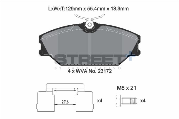 PAGID Racing STREET+ RENAULT CLIO II (BB_, CB_) Brake Pads - T8165SP2001 Front