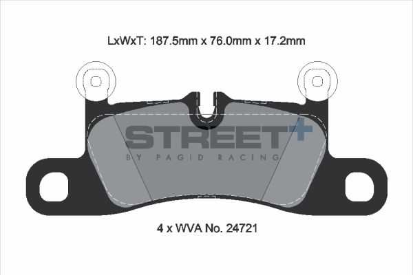 PAGID Racing STREET+ PORSCHE CAYENNE (92A) Brake Pads - T8091SP2001 Rear