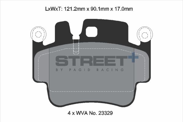 PAGID Racing STREET+ PORSCHE 911 (996) Brake Pads - T8028SP2001 Rear