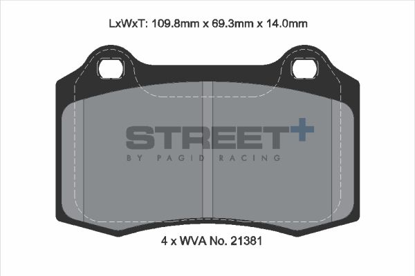 PAGID Racing STREET+ FORD FOCUS I (DAW, DBW) Brake Pads - T8155SP2001 Front