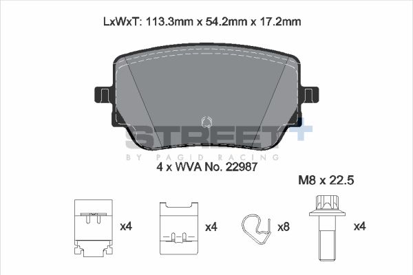 PAGID Racing STREET+ MERCEDES A-CLASS (W177) Brake Pads - T8213SP2001 Rear