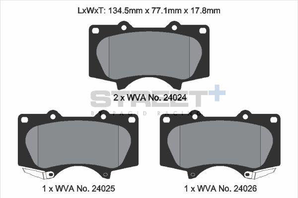 PAGID Racing STREET+ CHANGAN CX30 Saloon Brake Pads - T8053SP2001 Front