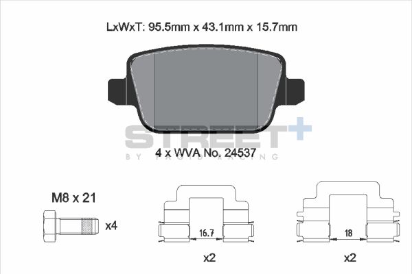PAGID Racing STREET+ FORD FOCUS II (DA_, HCP, DP) Brake Pads - T8189SP2001 Rear