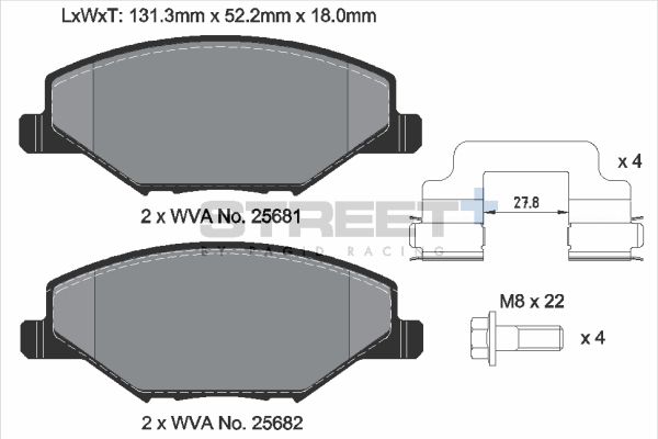 PAGID Racing STREET+ SKODA FABIA II (542) Brake Pads - T8304SP2001 Front