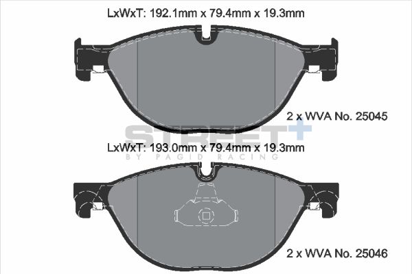 PAGID Racing STREET+ ALPINA B7 (F01, F02) Brake Pads - T8106SP2001 Front