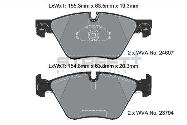 PAGID Racing STREET+ BMW 5 (F10) Brake Pads - T8089SP2001 Front