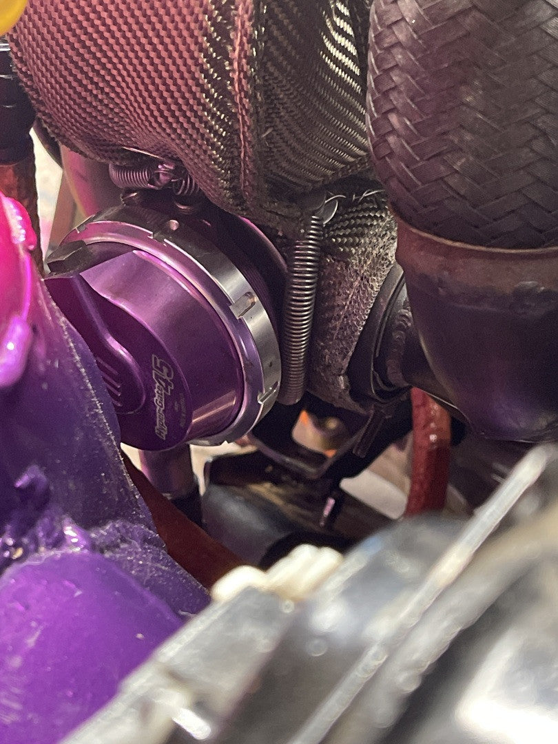 Exoracing wastegate blanket stainless locking wire close up