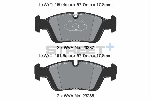 PAGID Racing STREET+ ALPINA ROADSTER S (E85) Brake Pads - T8168SP2001 Front