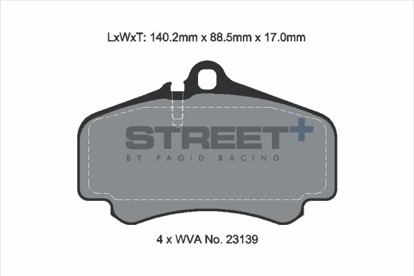 PAGID Racing STREET+ PORSCHE 911 (996) Brake Pads - T8224SP2001 Front