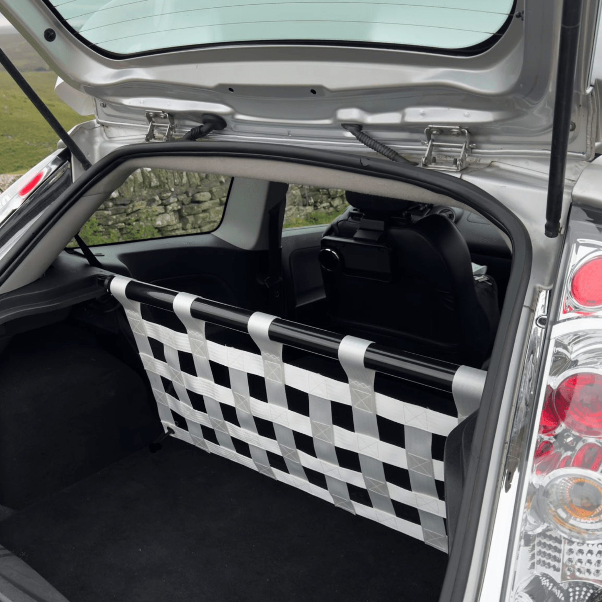 Ford Fiesta Mk6 ST150 Strut bar and Cargo net cargo-nets.co.uk