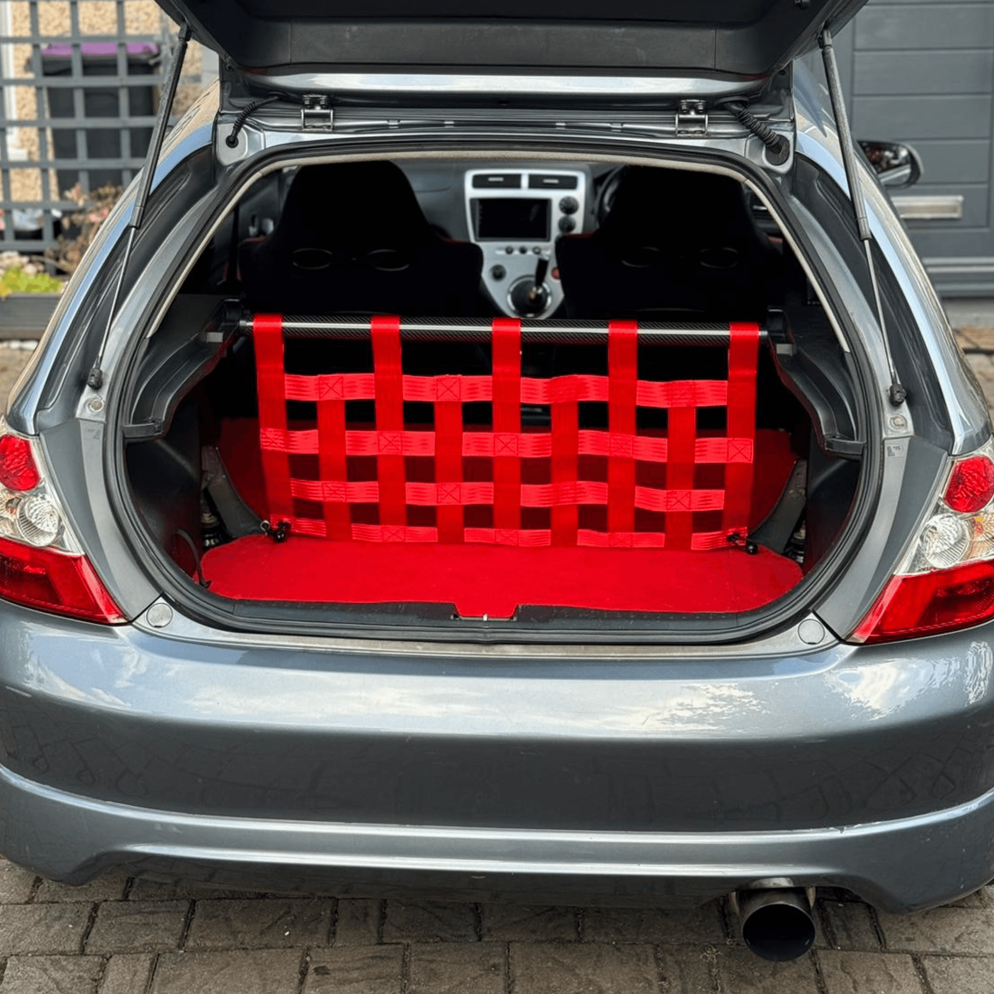 Honda Civic Mk7 EP3 Strut bar and Cargo net cargo-nets.co.uk