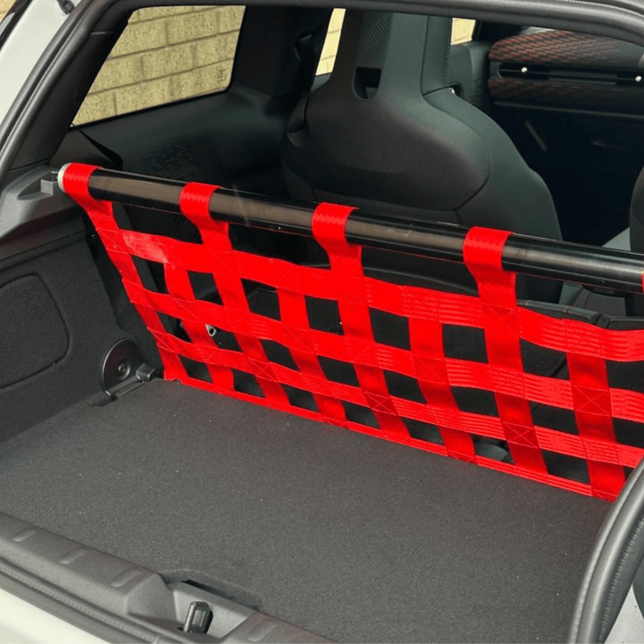 Mini Cooper S F65 F66 Strut bar and Cargo net cargo-nets.co.uk