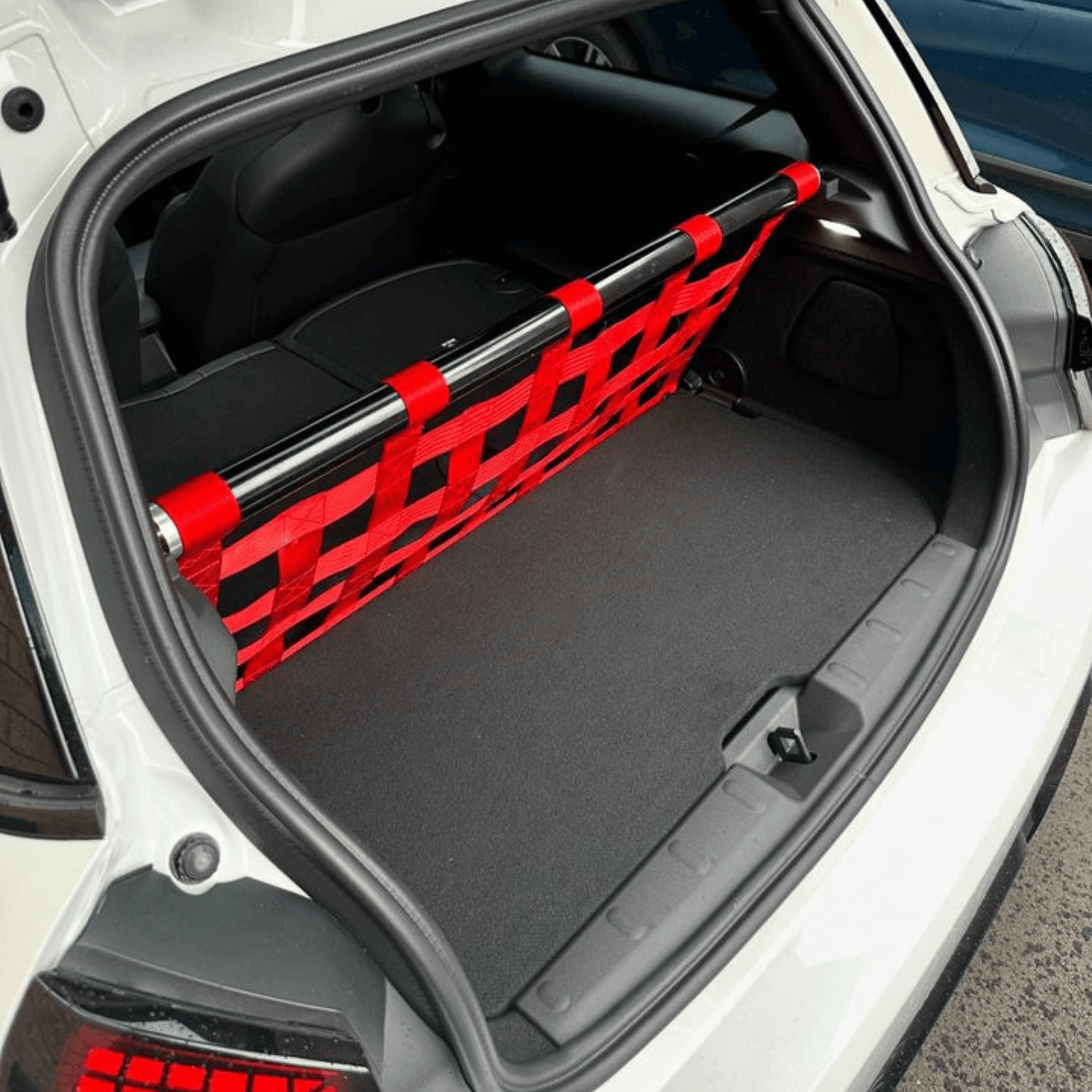 Mini Cooper S F65 F66 Strut bar and Cargo net cargo-nets.co.uk