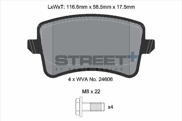 PAGID Racing STREET+ AUDI A4 Allroad B8 (8KH) Brake Pads - T8083SP2001 Rear