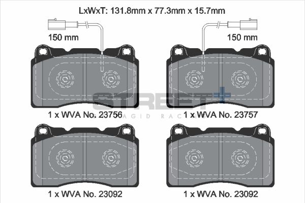 PAGID Racing STREET+ ALFA ROMEO GIULIETTA (940_) Brake Pads - T8254SP2001 Front