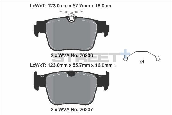PAGID Racing STREET+ AUDI A3 Allstreet (8YJ) Brake Pads - T8232SP2001 Rear