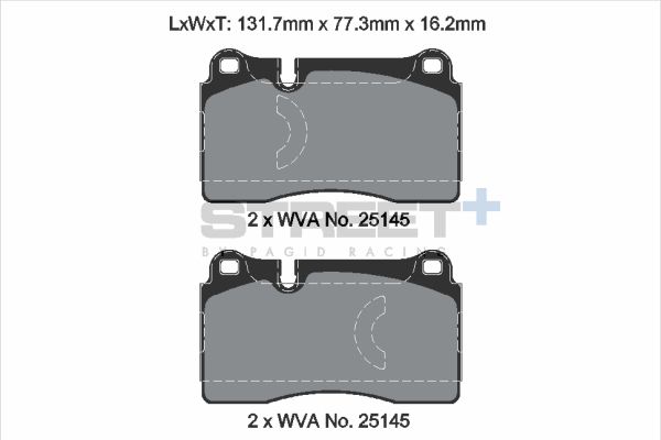 PAGID Racing STREET+ AUDI A3 Sportback (8PA) Brake Pads - T8198SP2001 Front