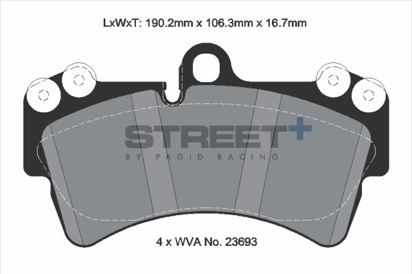 PAGID Racing STREET+ AUDI Q7 (4LB) Brake Pads - T8038SP2001 Front