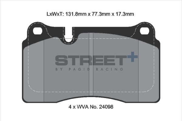 PAGID Racing STREET+ VW TOUAREG (7LA, 7L6, 7L7) Brake Pads - T8299SP2001 Front