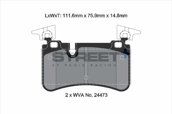PAGID Racing STREET+ MERCEDES CLK (C209) Brake Pads - T8074SP2001 Rear