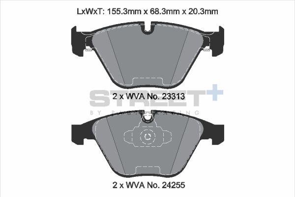 PAGID Racing STREET+ BMW 3 (F30, F80) Brake Pads - T8025SP2001