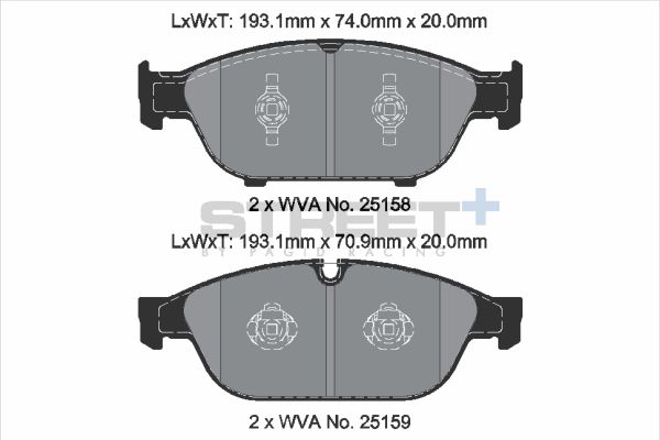 PAGID Racing STREET+ AUDI A6 Allroad C7 (4GH, 4GJ) Brake Pads - T8109SP2001 Front