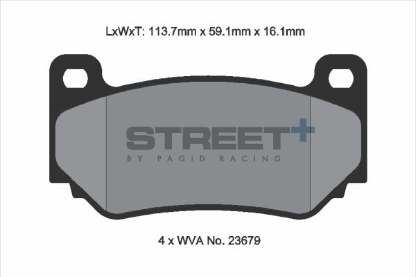 PAGID Racing STREET+ CATERHAM SEVEN (CF, CS) Brake Pads - T8035SP2001 Front