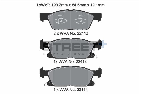 PAGID Racing STREET+ CHANGAN CS95 Brake Pads - T8236SP2001 Front