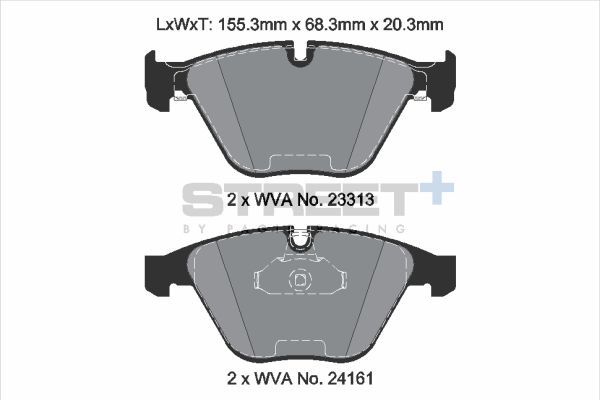 PAGID Racing STREET+ BMW 3 Convertible (E93) Brake Pads - T8169SP2001 Front