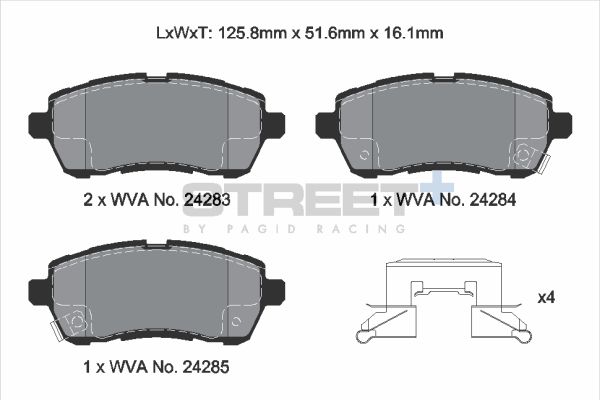 PAGID Racing STREET+ CHANA OUSHANG / A600 Brake Pads - T8241SP2001 Front