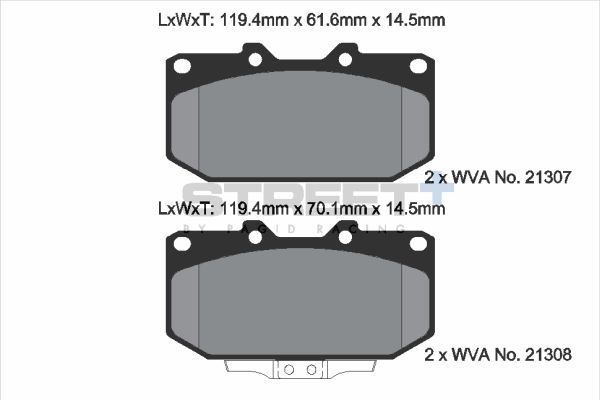 PAGID Racing STREET+ NISSAN 300ZX (Z32) Brake Pads - T8154SP2001 Front