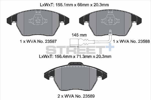 PAGID Racing STREET+ AUDI A1 (8X1, 8XK) Brake Pads - T8033SP2001 Front