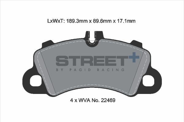 PAGID Racing STREET+ PORSCHE CAYENNE (9YA) Brake Pads - T8271SP2001 Front