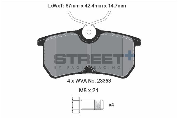PAGID Racing STREET+ FORD FIESTA V (JH_, JD_) Brake Pads - T8170SP2001 Rear
