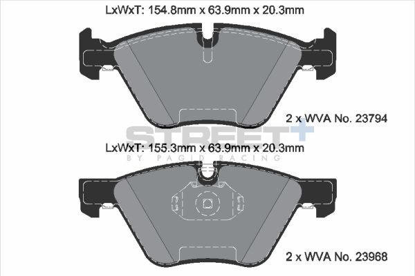 PAGID Racing STREET+ BMW 3 Convertible (E93) Brake Pads - T8045SP2001 Front