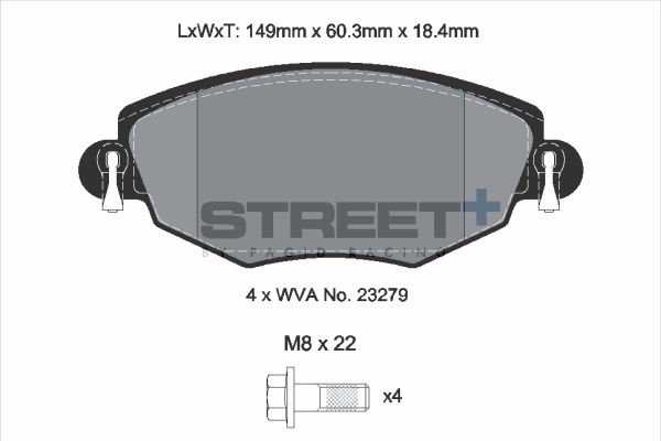 PAGID Racing STREET+ CHANA CM8 Brake Pads - T8167SP2001 Front
