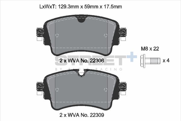 PAGID Racing STREET+ AUDI A4 Allroad B9 (8WH, 8WJ) Brake Pads - T8260SP2001 Rear