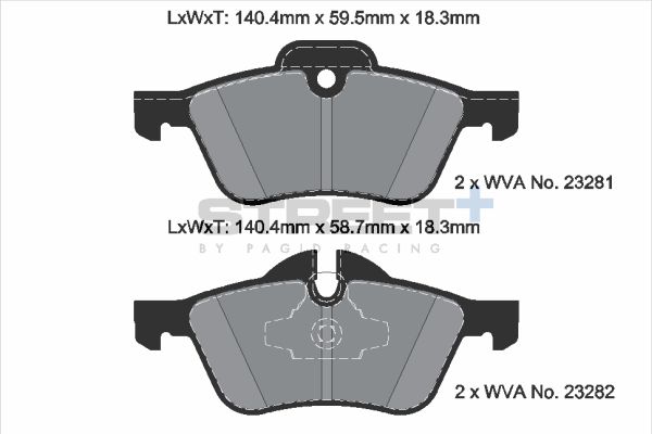 PAGID Racing STREET+ MINI (R50, R53) Brake Pads - T8020SP2001 Front