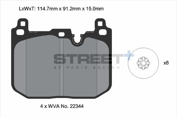 PAGID Racing STREET+ BMW 1 (F40) Brake Pads - T8162SP2001 Front