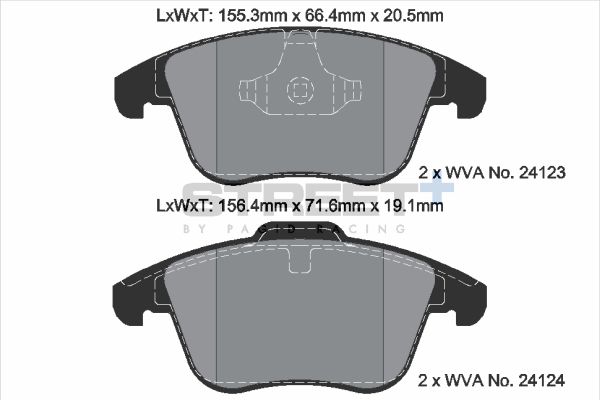 PAGID Racing STREET+ FORD GALAXY II (WA6) Brake Pads - T8056SP2001 Front