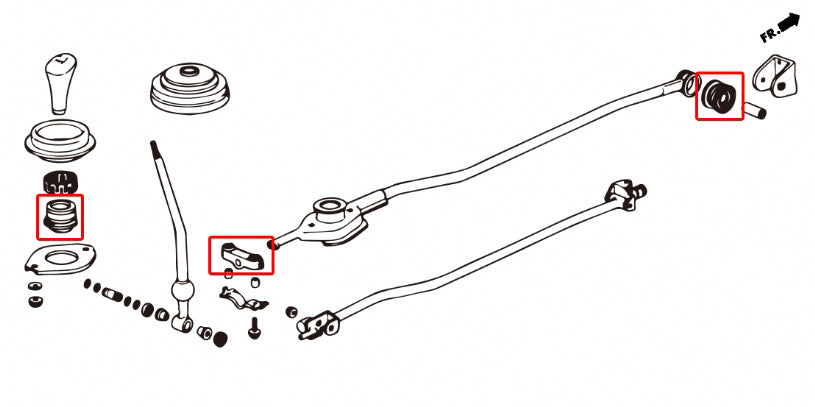 HARDRACE GEAR SHIFTER BUSH KIT REINFORCED HardRace