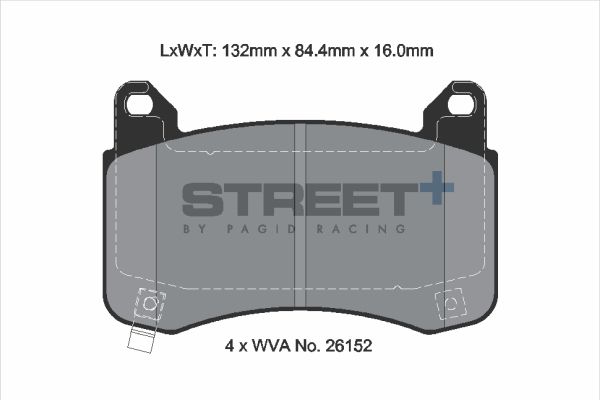 PAGID Racing STREET+ TESLA MODEL 3 (5YJ3) Brake Pads - T8280SP2001 Front