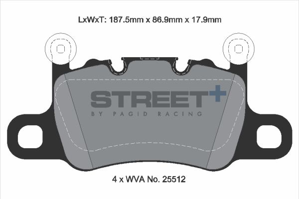 PAGID Racing STREET+ PORSCHE 911 (991) Brake Pads - T8277SP2001