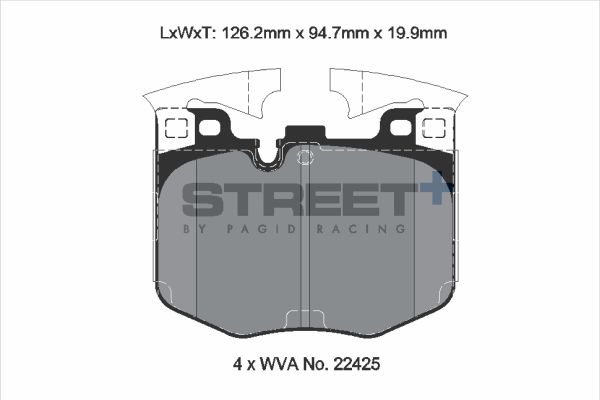 PAGID Racing STREET+ ALPINA XD3 (G01) Brake Pads - T8209SP2001 Front